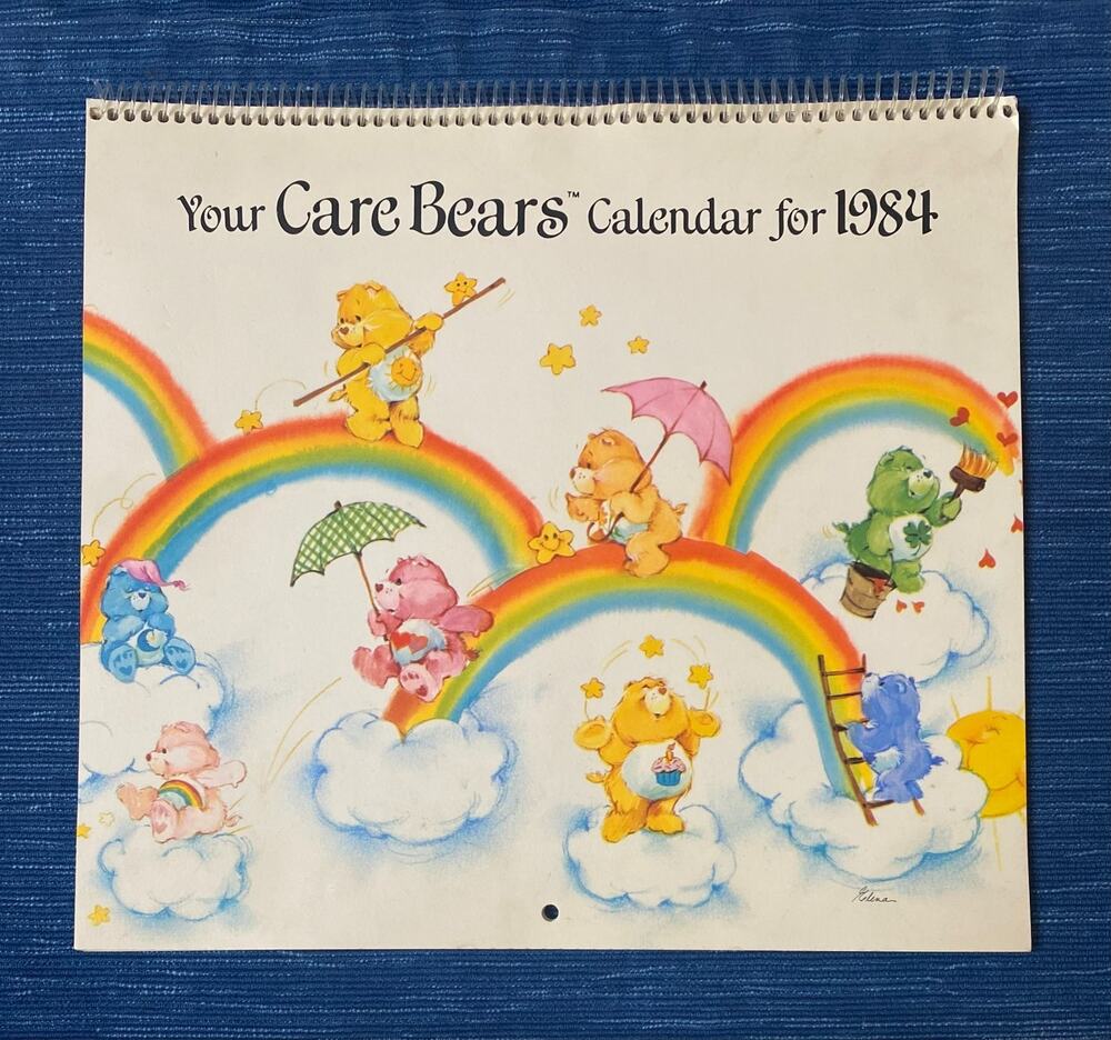 Vintage NOS 1984 Care Bears Cartoon Advent Spiral Calendar American Greetings